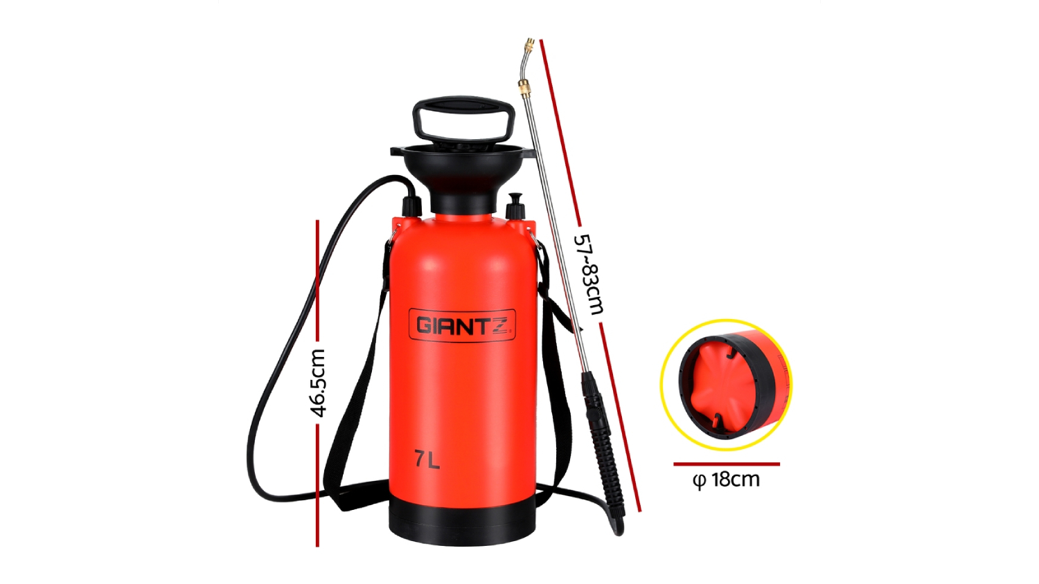 Giantz Shoulder Sling Weed Sprayer with Manual Pump 7L