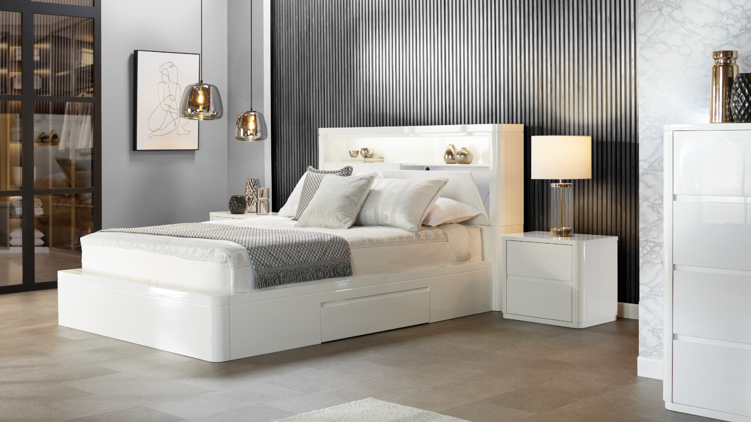 Alanya Super King 3 Piece Bedside Bedroom Suite Harvey Norman New Zealand