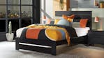 Aza King Single 2 Piece Bedside Bedroom Suite - Black 480W