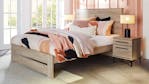 Aza Queen 3 Piece Bedside Bedroom Suite - Oak 480W