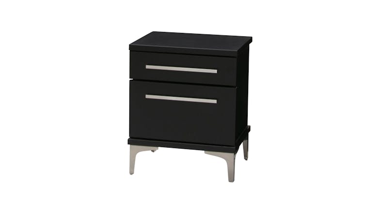 Aza Queen 3 Piece Bedside Bedroom Suite - Black 600W