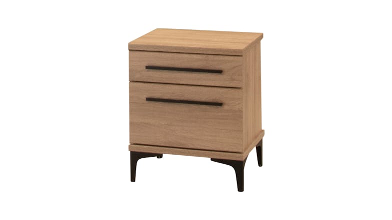 Aza Queen 3 Piece Bedside Bedroom Suite - Oak 480W