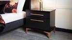 Aza King Single 2 Piece Bedside Bedroom Suite - Gold