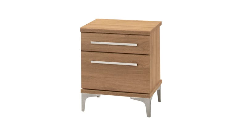 Aza King Single 2 Piece Bedside Bedroom Suite - Oak 480W