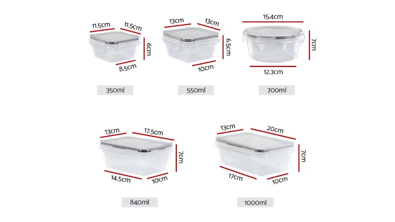 5-Star Chef Food Storage Containers 16pcs. - Square/Round