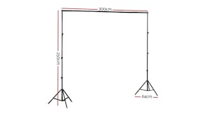 New Aim Photography Backdrop Tapestry Frame 2.5 x 3m with Secure Clips, Carry Bag