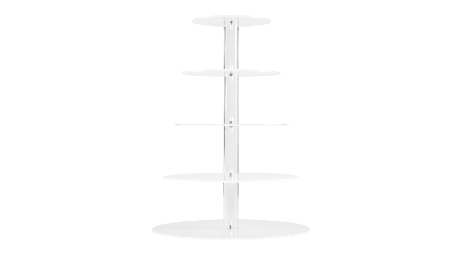 5-Star Chef 5-Tier Acryllic Cake Display Stand - White