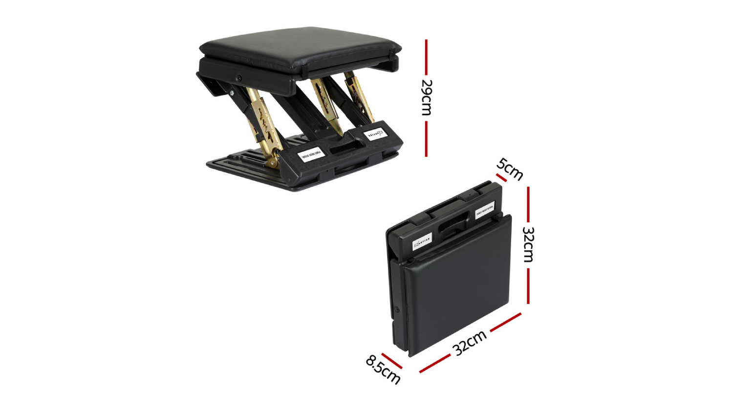 Artiss Padded Adjustable Footrest with Pressure Point Nubs - Black