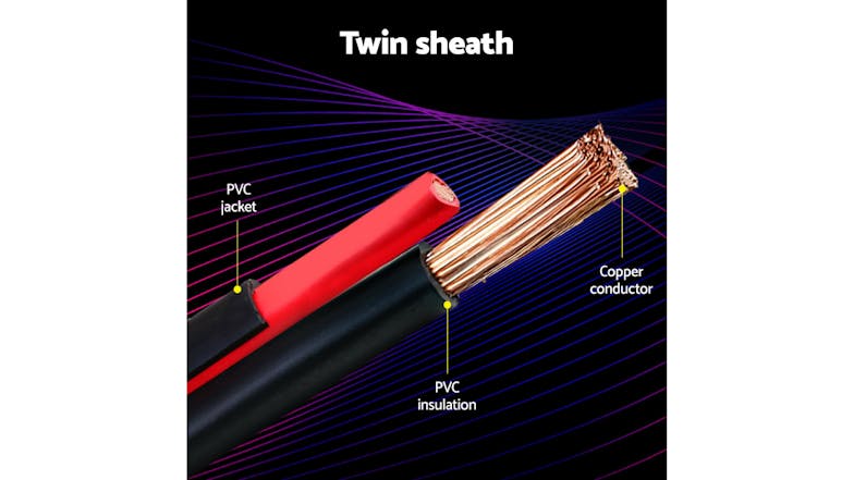 Giantz Twin Core Dual Sheath Electrical Cable 3mm x 10m