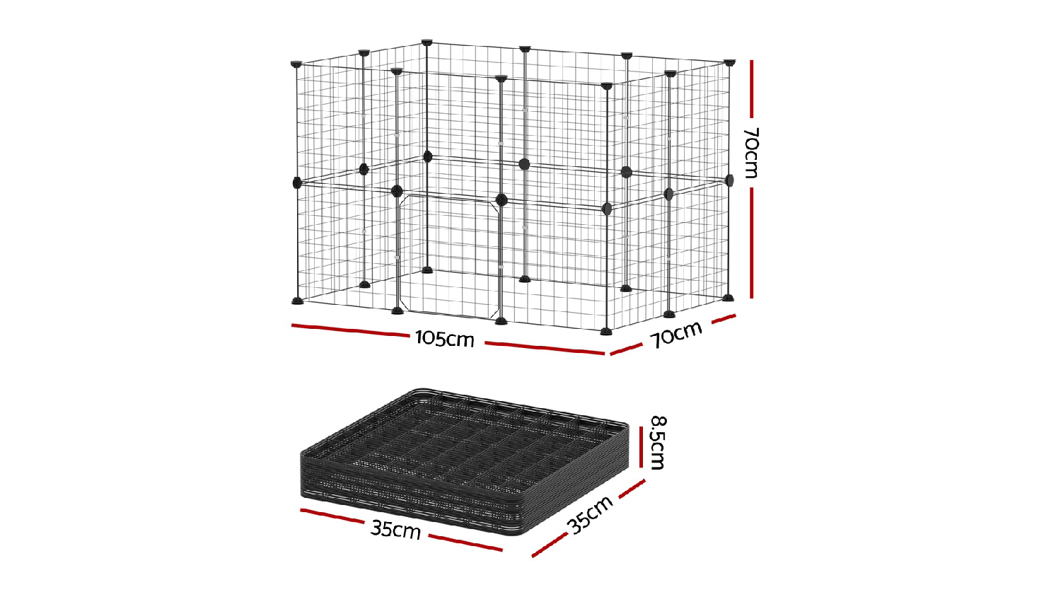 i.Pet Collapsable Pet Playpen 20 Panel - Black