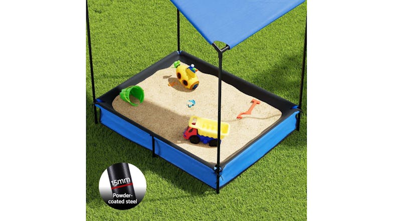 Keezi Kids Canvas Colapsable Sandpit with Canpoy - Blue