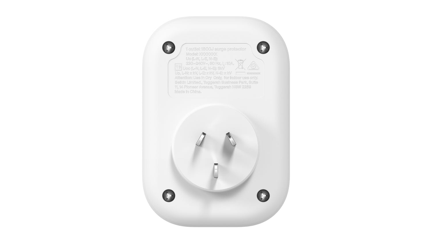 Belkin 1 Outlet 1800J Surge Protector - White (SRA010au)