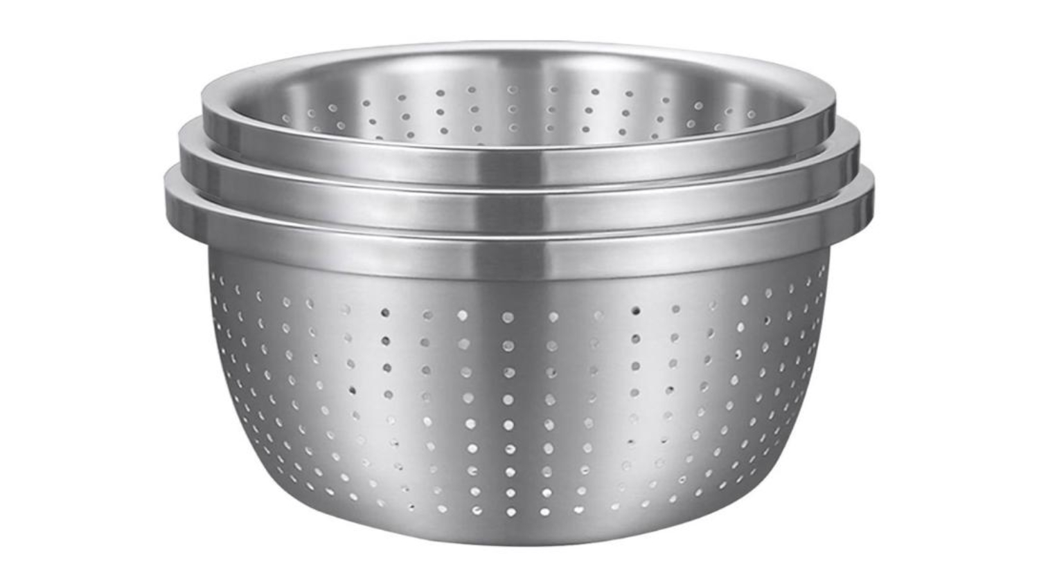 SOGA Stainless Steel Collander Set - 20, 24, 26cm