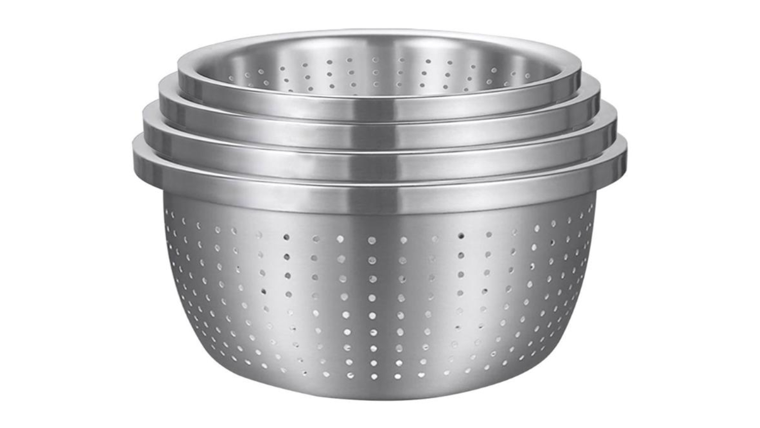 SOGA Stainless Steel Collander Set - 24, 26, 28, 30cm