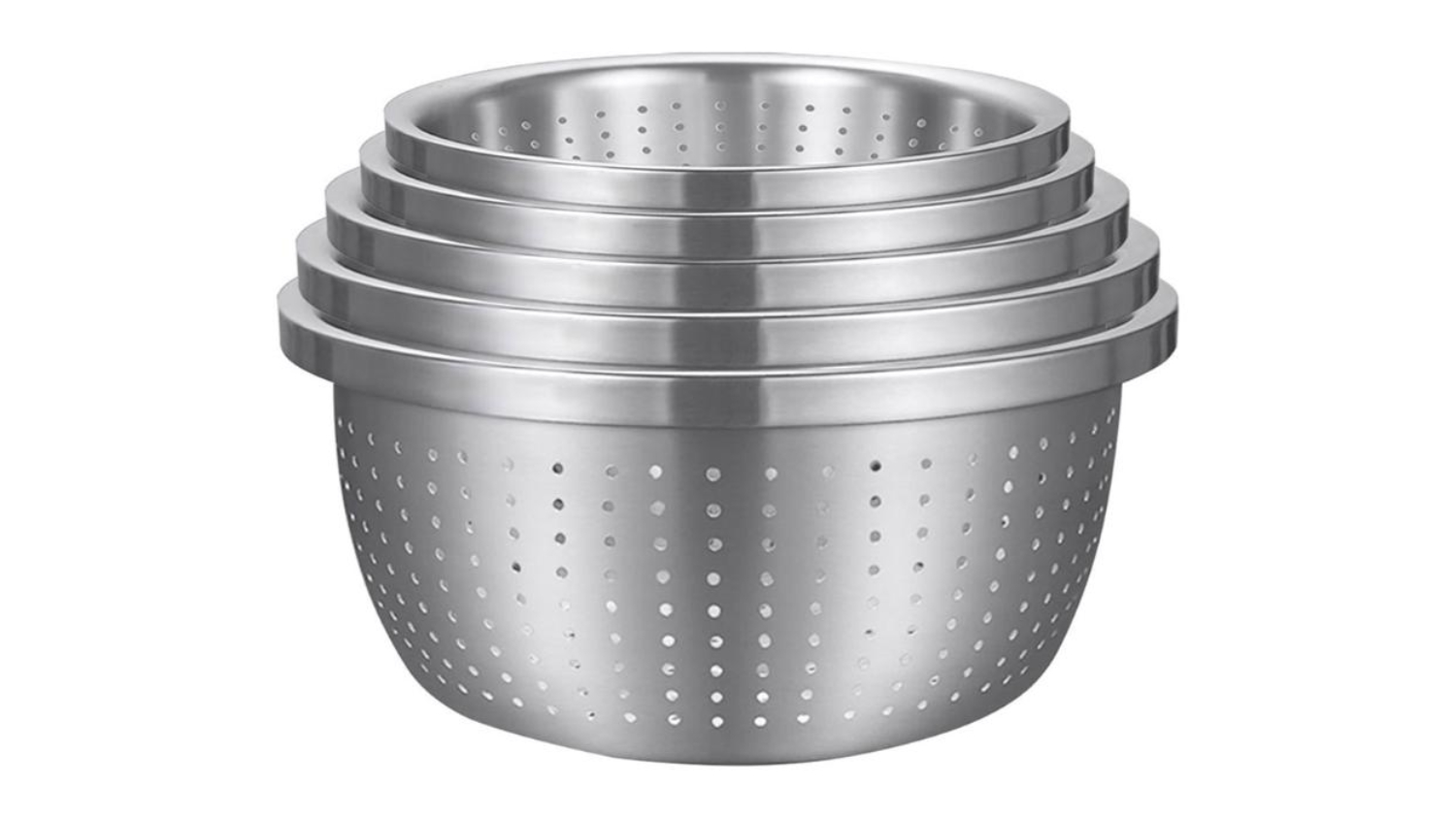 SOGA Stainless Steel Collander Set - 20, 24, 26, 28, 30cm