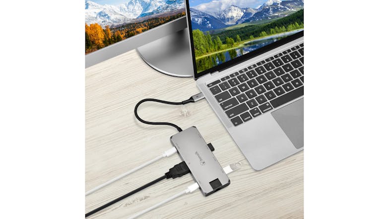 Bon.Elk Long-Life USB-C to 8-in-1 Multiport Hub - Space Grey (ELK-80057-R) Supports up to 100W Power Delivery