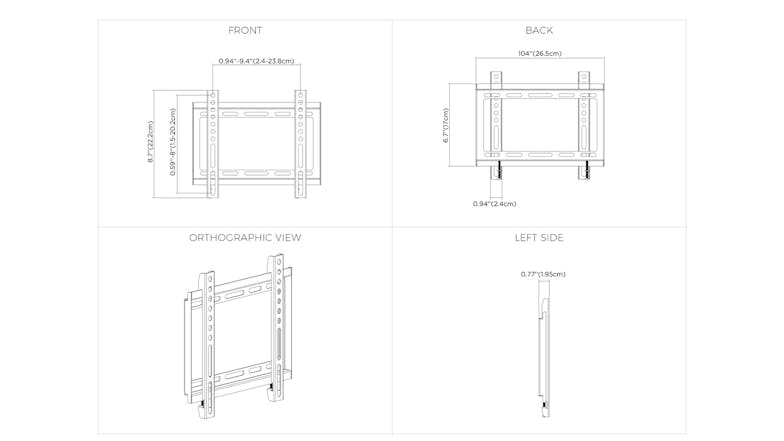 One Universal Tilt Wall Mount for 26" to 45" TV - Black (OMT2202-AU)