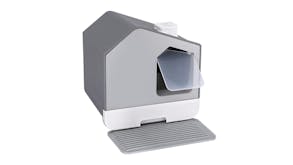 i.Pet Covered Cat Litter Tray with Vent, Swinging Door - Grey House