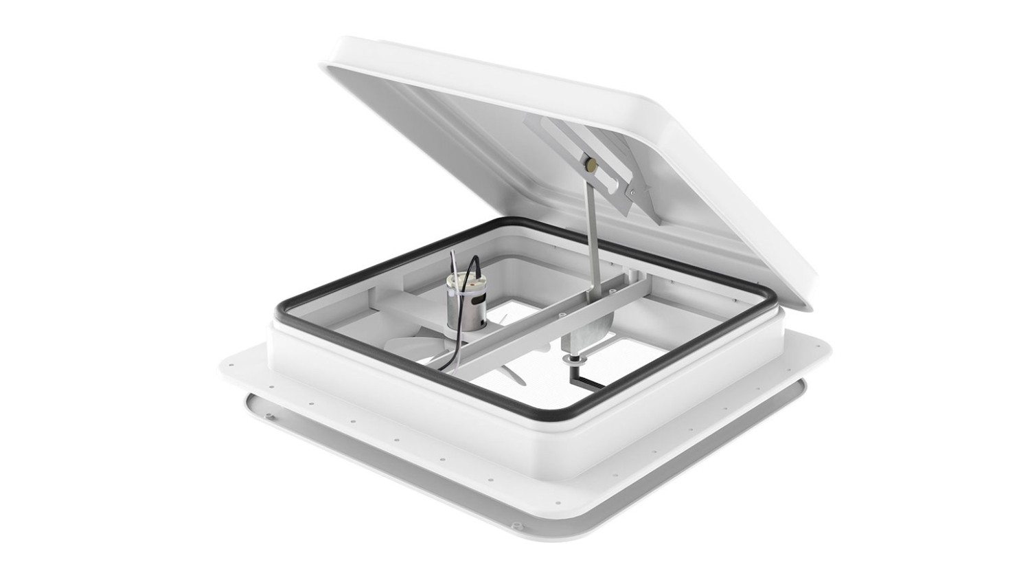Giantz Adjustable Caravan Roof Ventilation Hatch with Motorized Fan, Mesh Guard 40.5 x 40.5 x 13.5cm - White