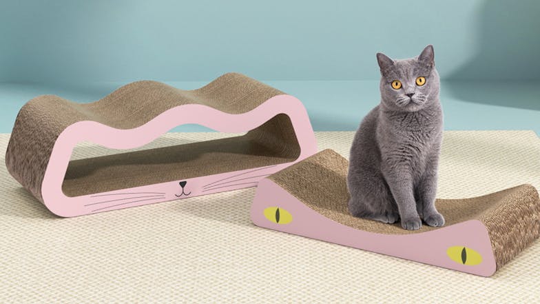 i.Pet Cat Multilayer Cardboard Scratching Board - Pink