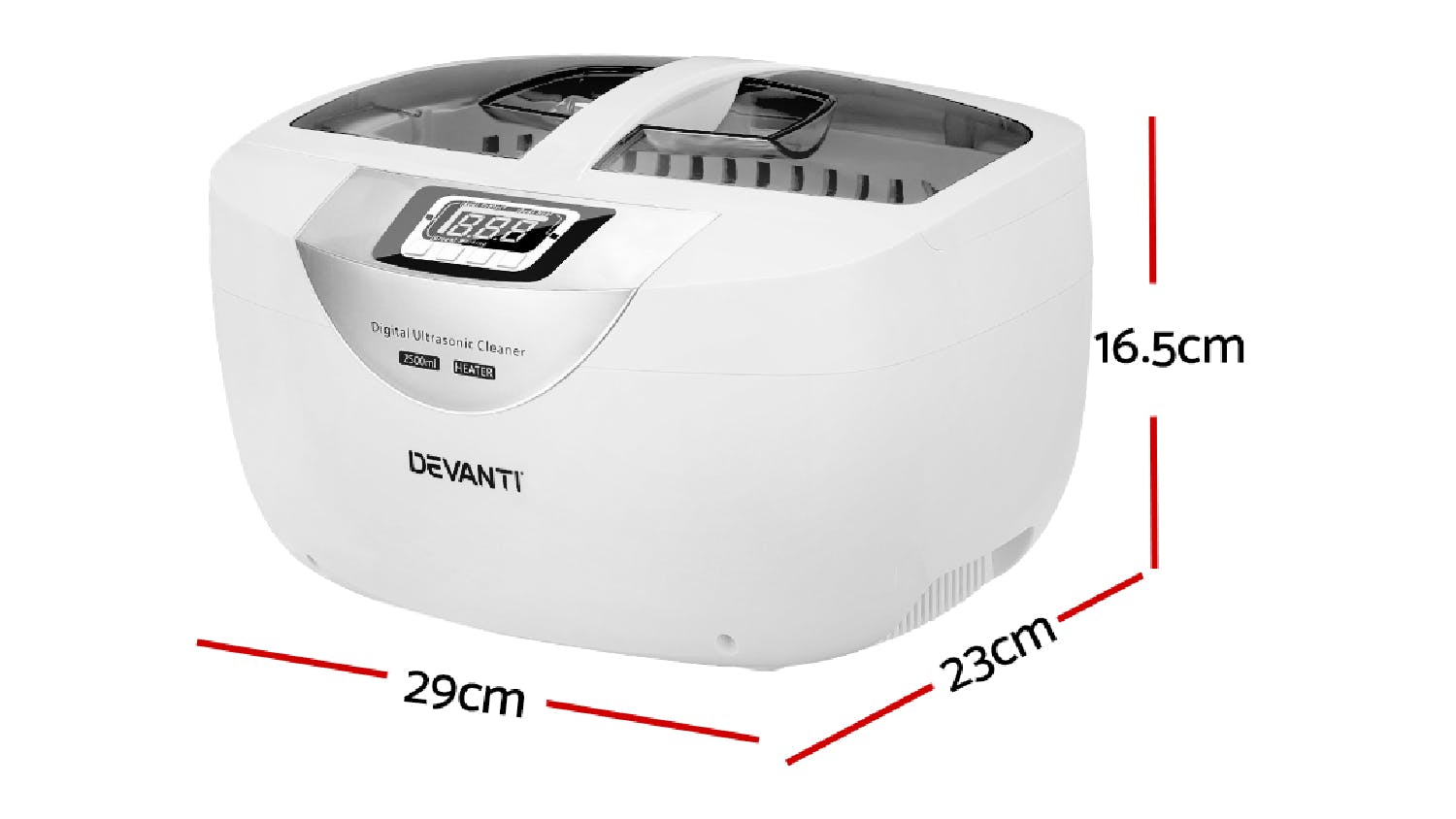 Devanti Ultrasonic Jewellery Cleaner 6ml 2.5L 70W