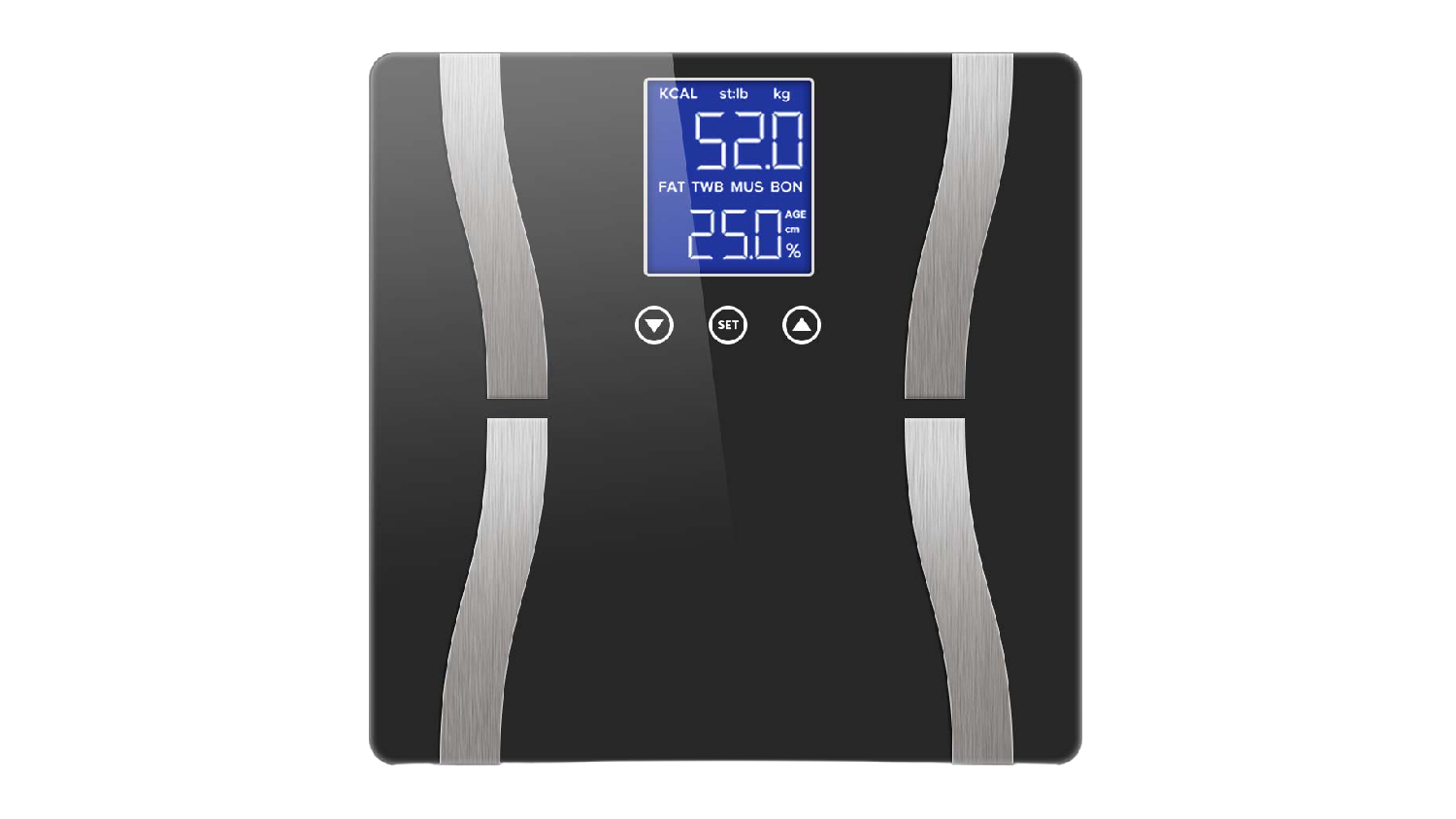SOGA LCD Wireless Electric Body Fat Scales with Profile Memory - Black