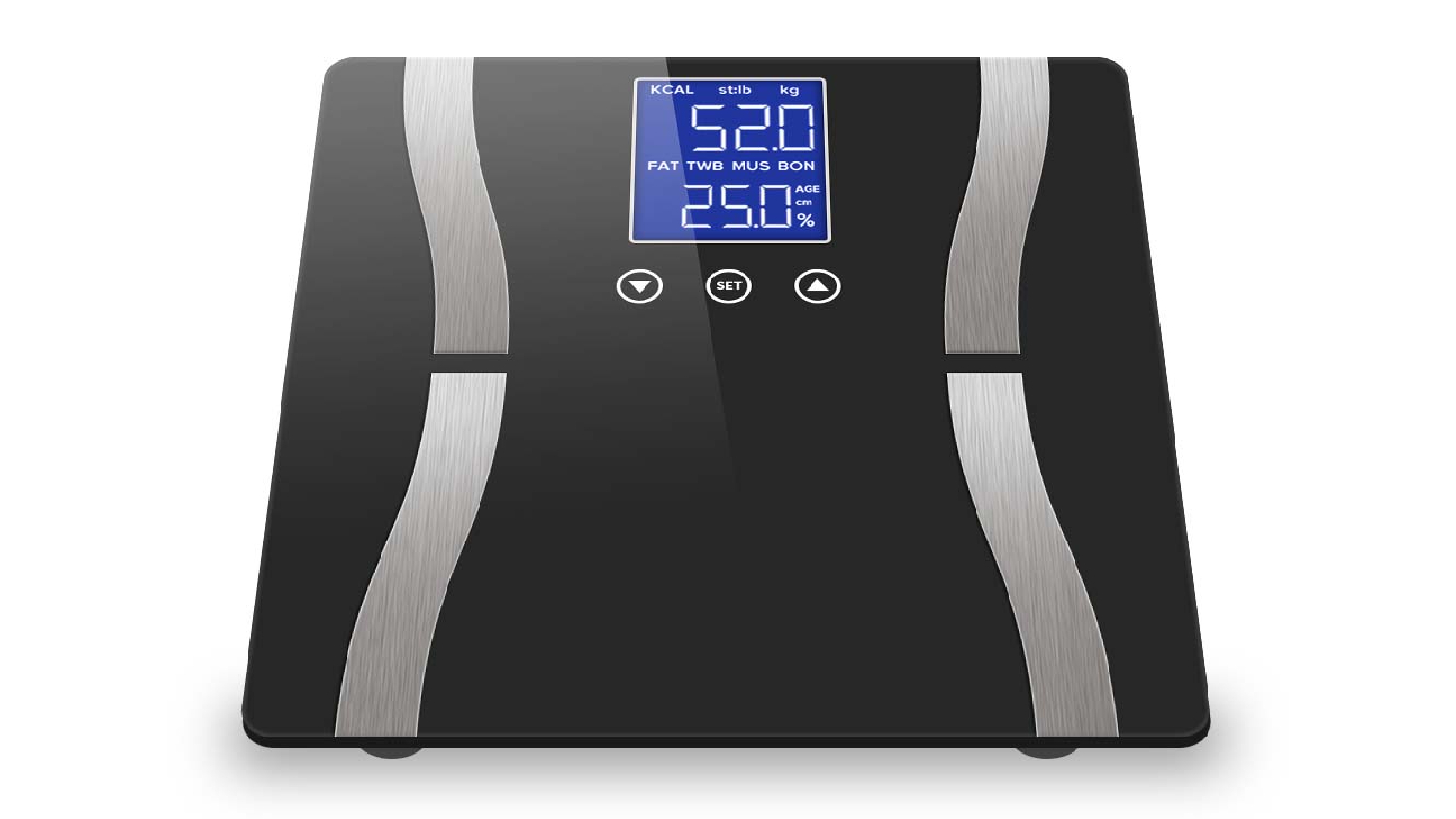 SOGA LCD Wireless Electric Body Fat Scales with Profile Memory - Black