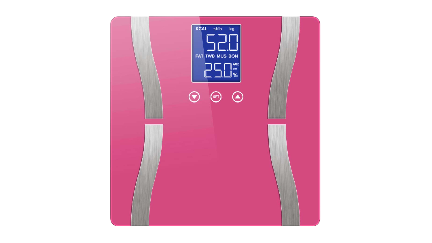 SOGA LCD Wireless Electric Body Fat Scales with Profile Memory - Pink