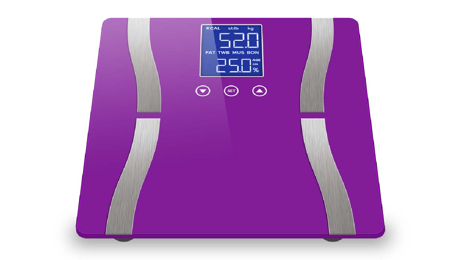 SOGA LCD Wireless Electric Body Fat Scales with Profile Memory 2pcs. - Pink/Purple