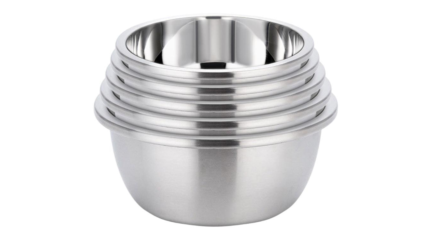 SOGA Stainless Steel Mixing Bowl Set 5pcs. - Silver