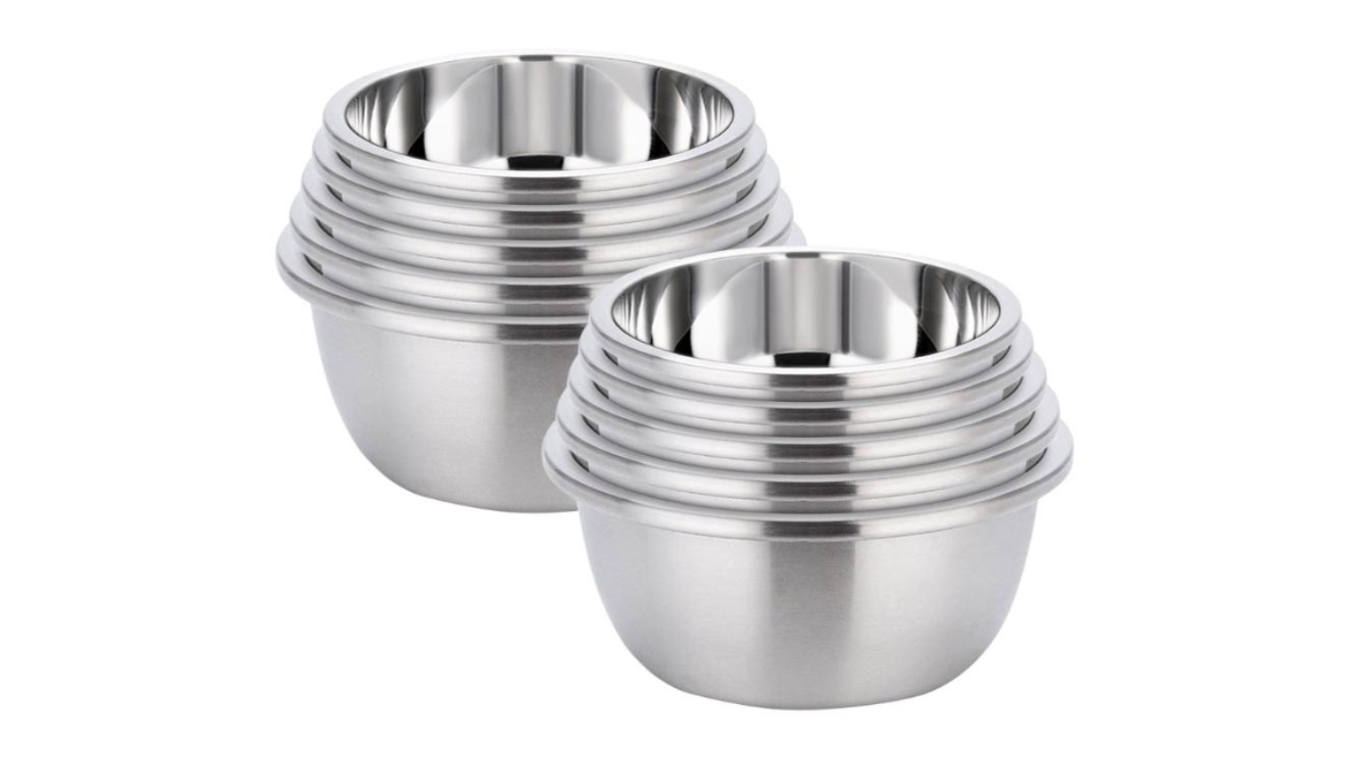 SOGA Stainless Steel Mixing Bowl Set 5pcs. 2pk. - Silver