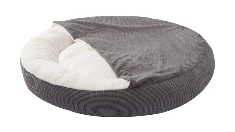 Charlie's "Snookie" Corncob Fabric Pet Bed with Hood Extra Large - Grey