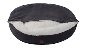 Charlie's "Snookie" Corncob Fabric Pet Bed with Hood Extra Large - Charcoal