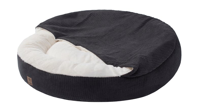 Charlie's "Snookie" Corncob Fabric Pet Bed with Hood Extra Large - Charcoal