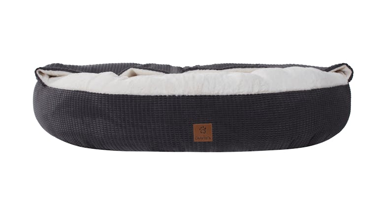 Charlie's "Snookie" Corncob Fabric Pet Bed with Hood Extra Large - Charcoal