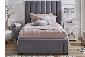 Melina King Single Bed Frame with 1 Drawer Base