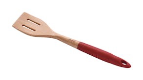 Gourmet Kitchen Wooden Spatula with Rubberised Handle - Red