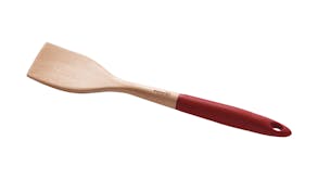Gourmet Kitchen Wooden Turner with Rubberised Handle - Red