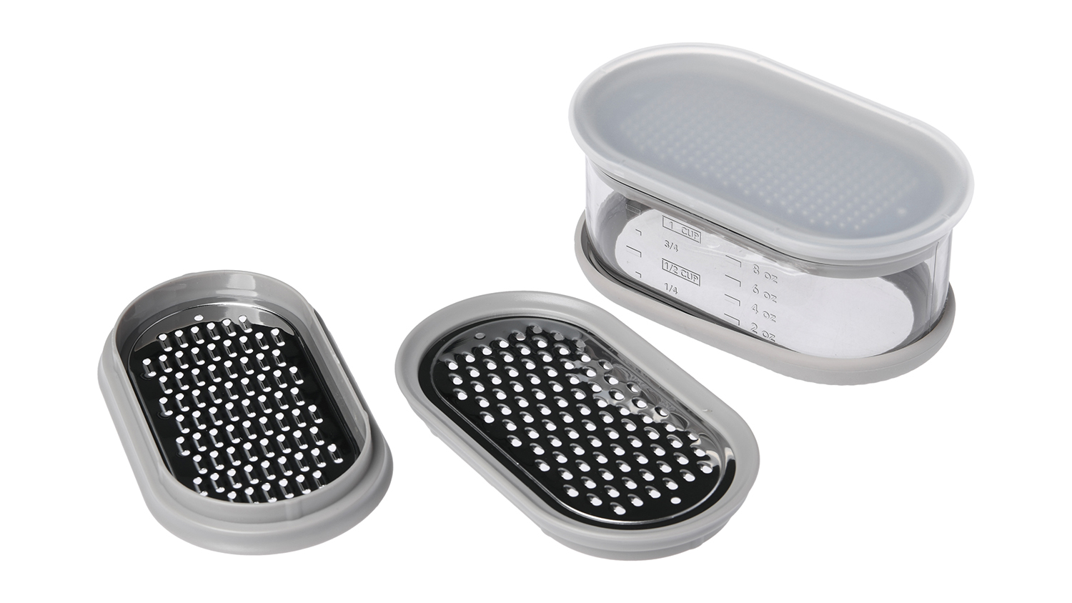 Gourmet Kitchen Modern Mini Grater & Storage Set 5pcs. - Grey