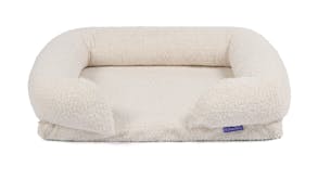 Charlie's Memory Foam Teddy Fleece Pet Bed with Bolsters Medium - Cream