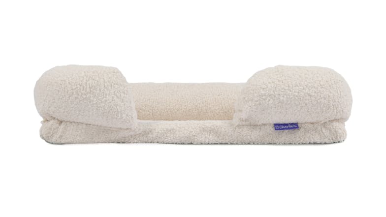 Charlie's Memory Foam Teddy Fleece Pet Bed with Bolsters Medium - Cream