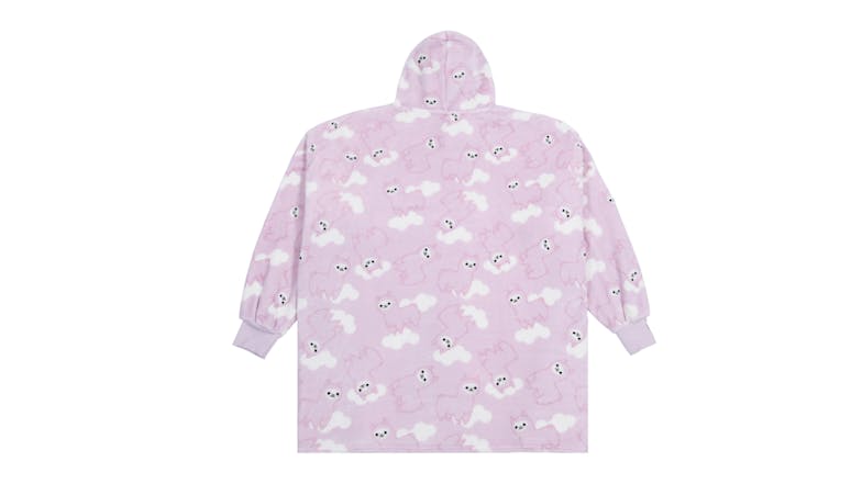 Giant Llama Face Hoodie Adult - Light Pink