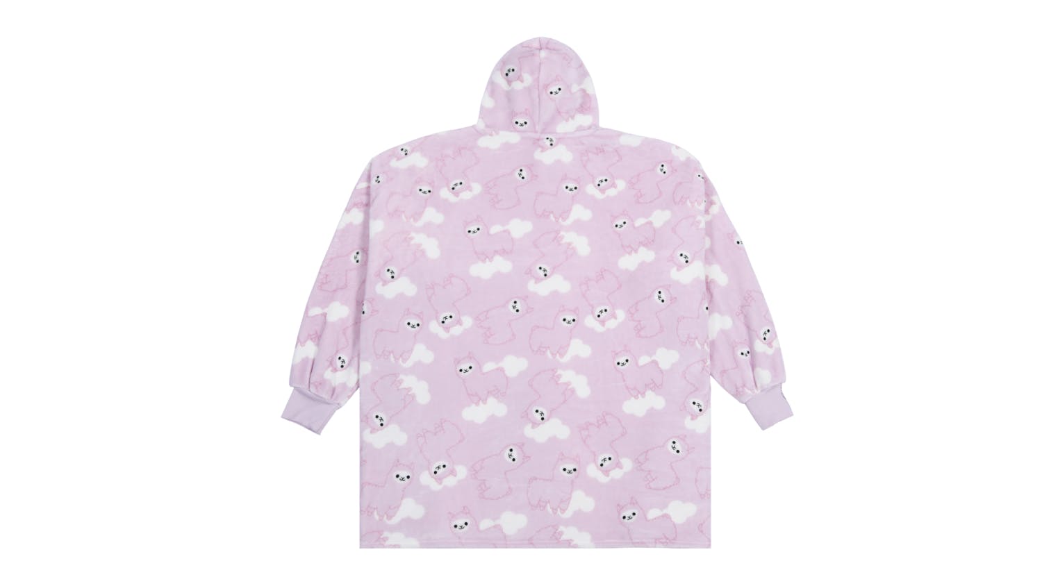 Giant Llama Face Hoodie Adult - Light Pink