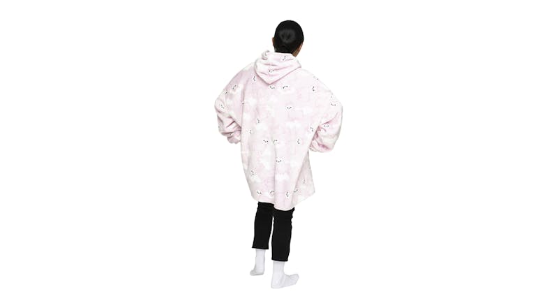 Giant Llama Face Hoodie Adult - Light Pink