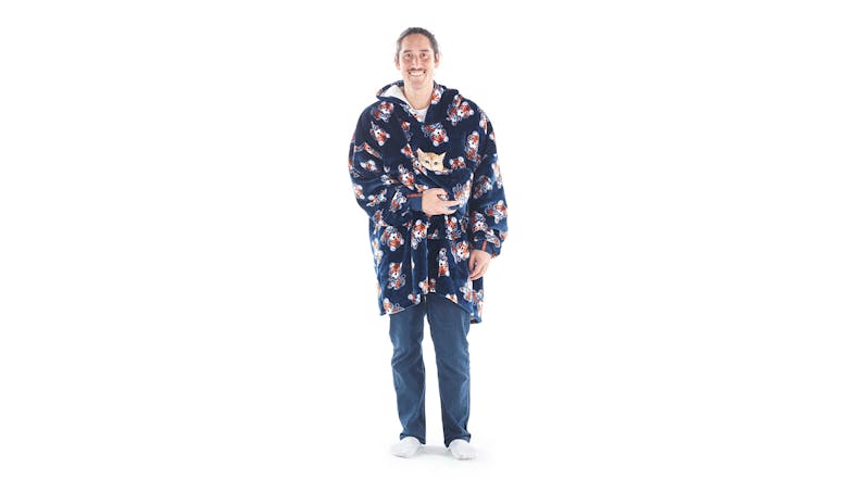 Uggo Wear Sherpa Fleece Hoodie with Pouch Adult - Navy Tig-AWR