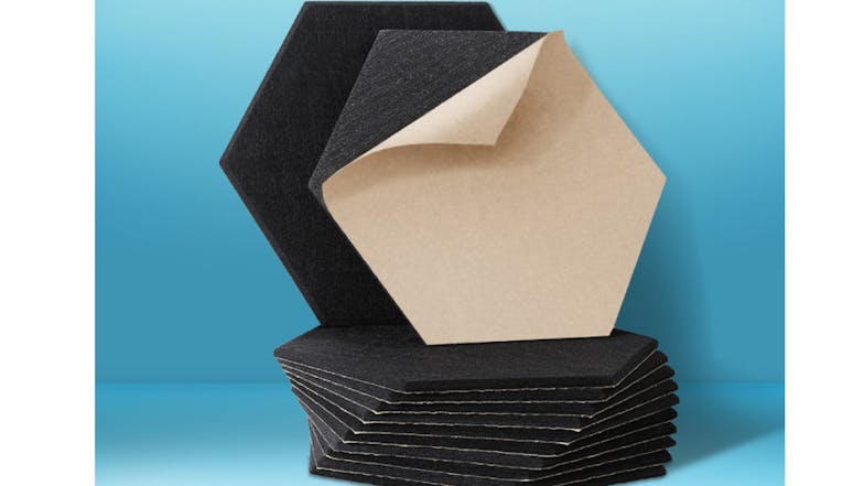 Alpha Studio Hexagonal Acoustic Absorbtion Foam 12pcs. 35 x 30 x 0.9cm - Black