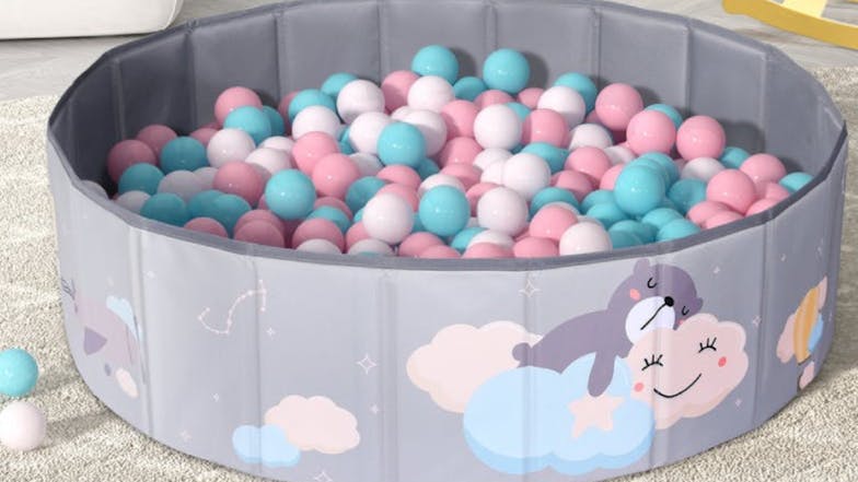 Keezi Kids Collapsable Ball Pit - Grey Otters