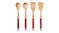 Gourmet Kitchen Wooden Spoon Set with Rubberised Handles 4pcs. - Red