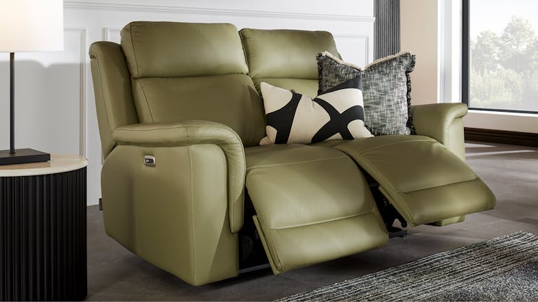 Kobe 2 Seater Leather Electric Recliner Sofa