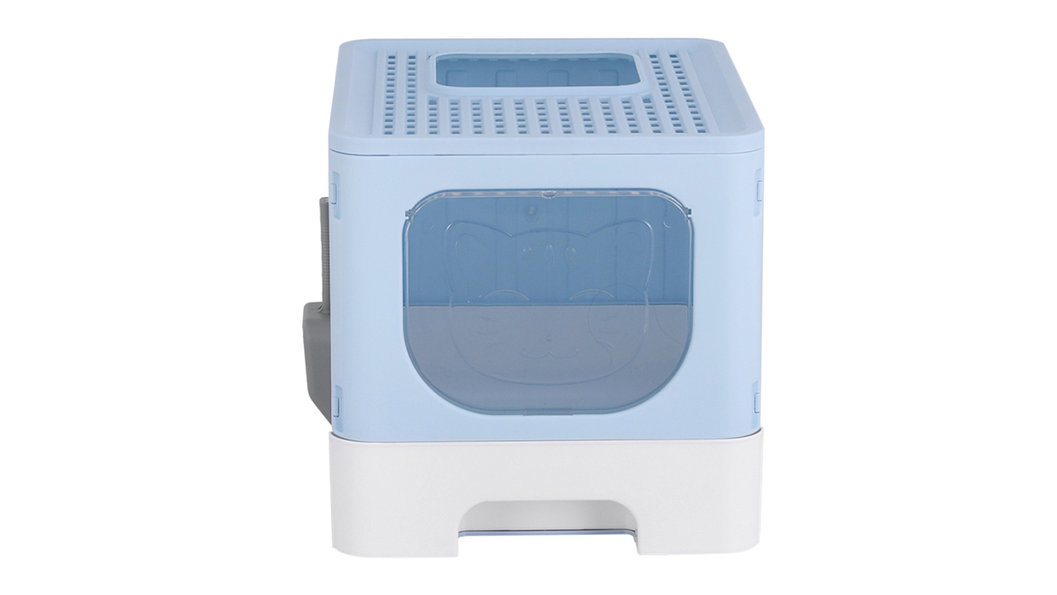 i.Pet Covered Cat Litter Tray with Swinging Door - Blue Box